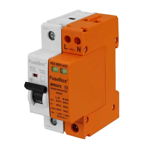 FuseBox 32A SPD 1 Module NPE Inc Cables & 32B Type MCB  