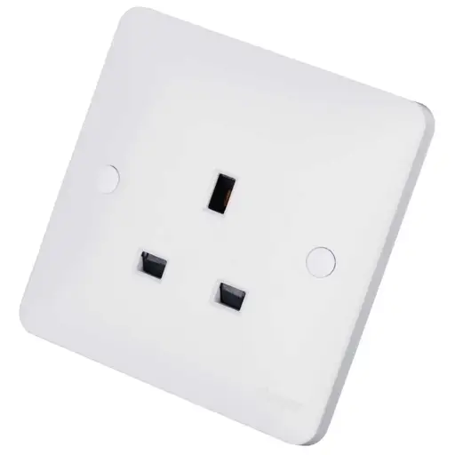 Hager 13A 1 Gang Unswitched Socket