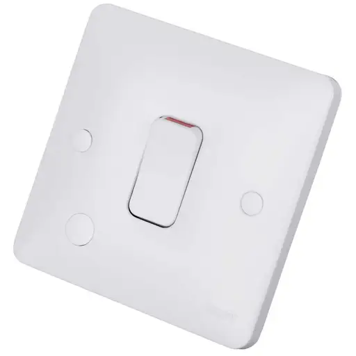 Hager 20A DP Switch with Flex Outlet White