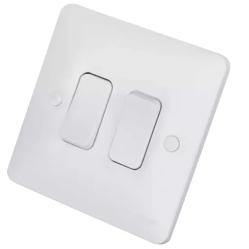 Hager 10AX 2 Gang 2 Way Wall Switch