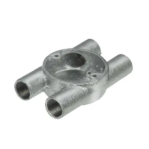 Niglon 20mm 4 Way H Through Galvanised Conduit Box x1