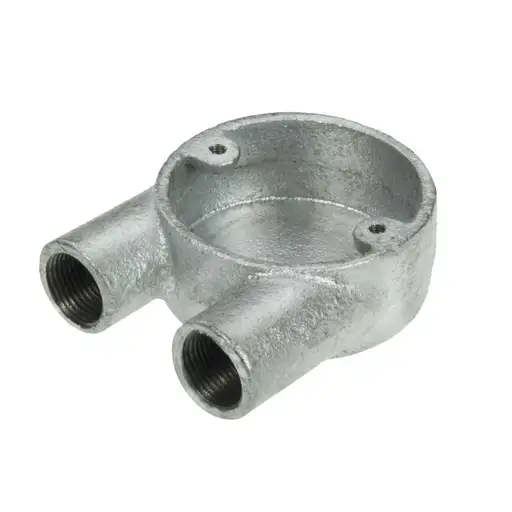 Niglon 25mm 2 Way U Galvanised Conduit Box x1