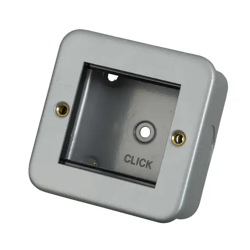 Click 1 Gang 2 Module Front Plate and Enclosure Metal Clad