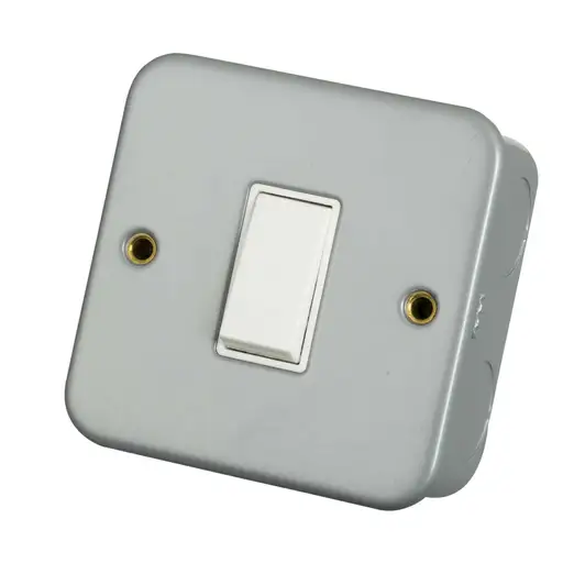 Click 10A 1 Gang 2 Way Light Switch Metal Clad