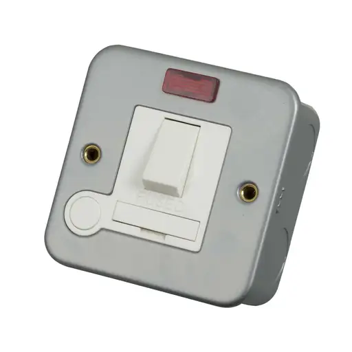 Click 13A Switched Fused Spur with Neon and Flex Outlet Metal Clad