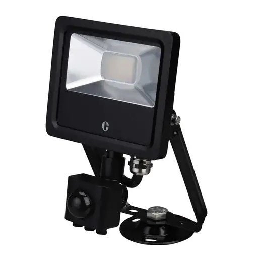 Collingwood 10W LED Tri-Colour Floodlight with PIR Black  