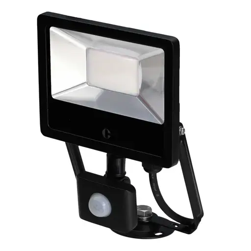 Collingwood 50W LED Tri-Colour Floodlight with PIR Black     