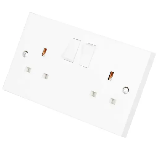 Scolmore Click Polar 13A DP 2 Gang Switched Socket White