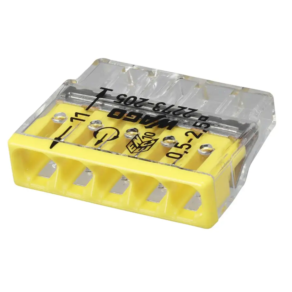 Wago Compact 5 Way Connector Terminal Block Yellow (Pack of 100)