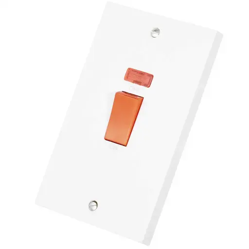 [PRW203] Click 50A 2 Gang Single Cooker Switch with Neon    