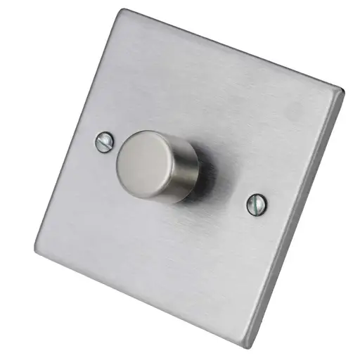 [741XLEDITB100] Hartland Stain Steel 1 Gang 100W LED 2 Way Dimmer