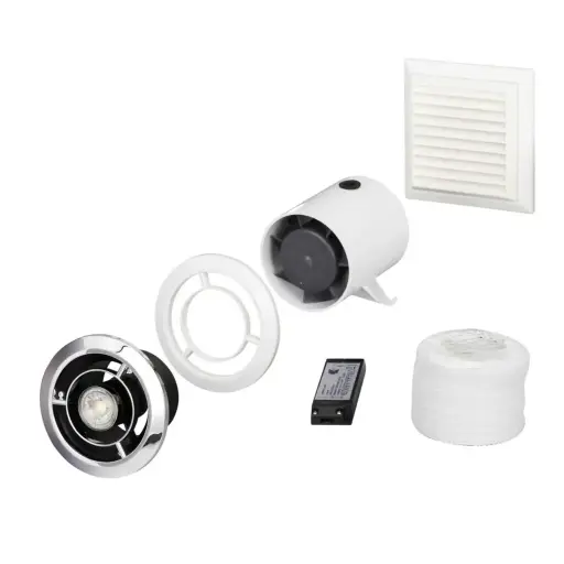 [SPV802ETLED] Domus 100mm 4" In-Duct LED Showerlight Fan Kit with Timer