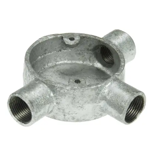 [CB320G] Niglon 20mm 3 Way Tee Galvanised Conduit Box x1