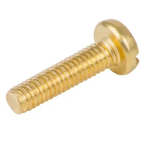 [216-355-025] Olympic Fixings M4 x 16mm Pan Head Slot Screws Brass (Pack of 100)