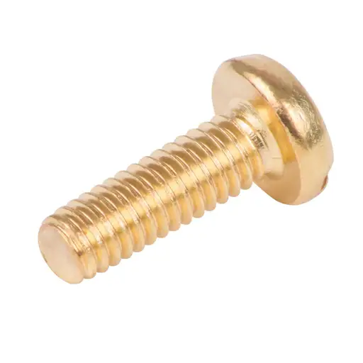 [216-355-020] Olympic Fixings M4 x 12mm Pan Head Slot Screws Brass (Pack of 100)