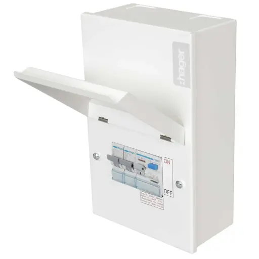 [VML24AH] Hager Metal Clad Garage Unit with 40A Type A RCD and 6A and 32A MCB