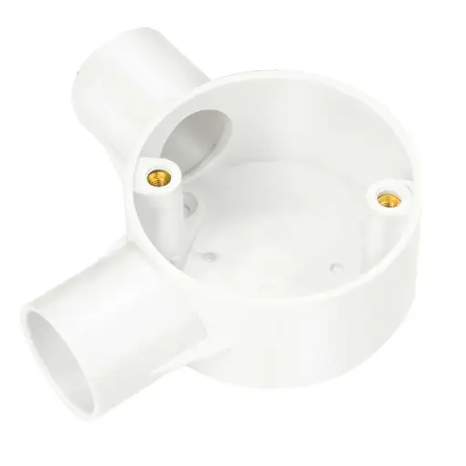 [25 CRB 4W] Centaur 25mm PVC Conduit Angle Box White x1